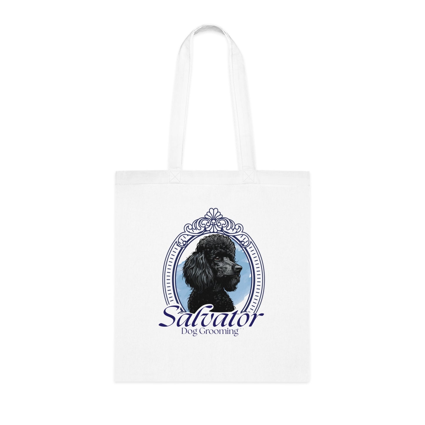 Cotton Tote Bag with Classic Poodle Logo - Salvator Dog Grooming
