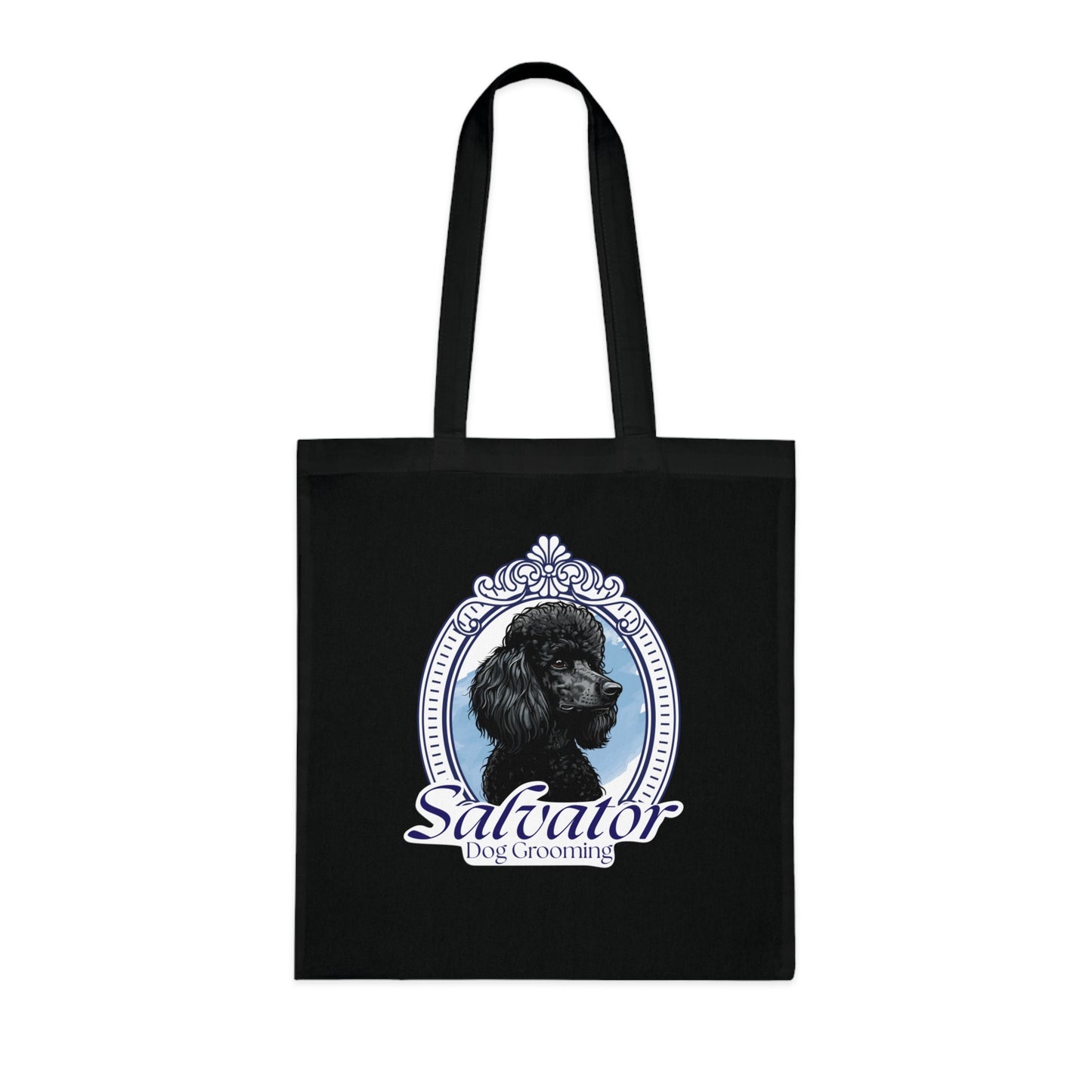 Cotton Tote Bag with Classic Poodle Logo - Salvator Dog Grooming