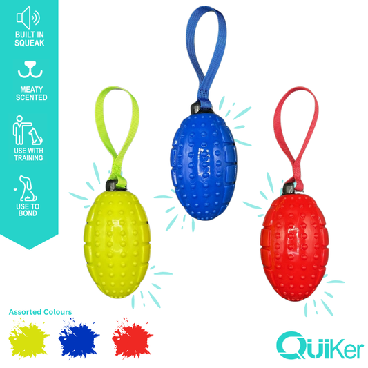 Meaty TPR Rugby Ball Dog Toy - 6 Pack Inner